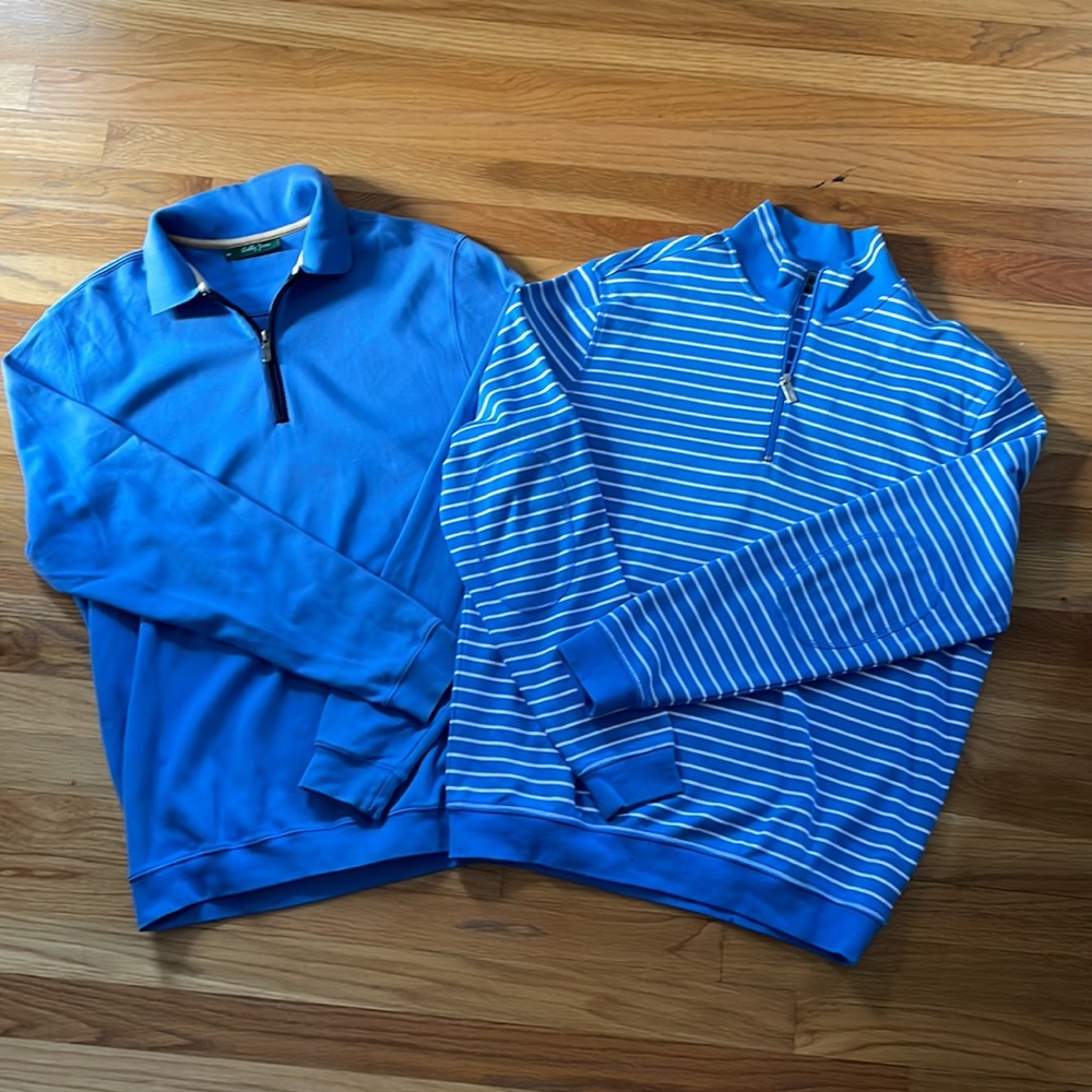 Lot of 2- Bobby Jones Mens Quarter Zip Golf Pullovers - Medium- Great condition